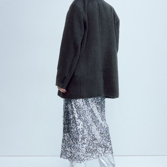 H&M Divided Oversized Double Breasted Gray Blazer SZ M NEW - Picture 3 of 5